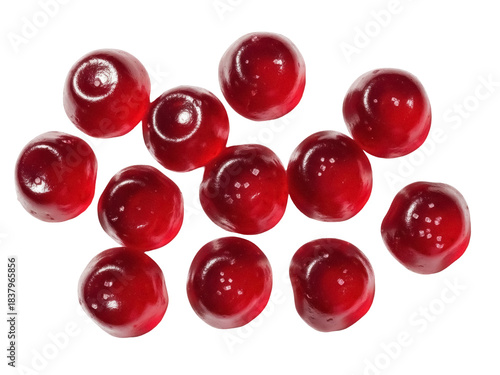 Fotografía Isolated spiced drops candies, tasty red sweets, delicious chewy treats for kids