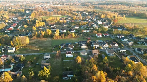 Long shadows on the field during morning sunrise