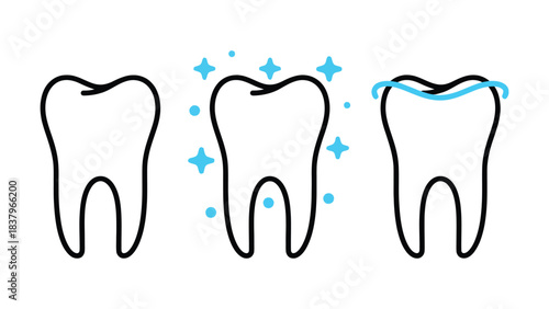 Tooth whitening process dental care and healthy teeth concept