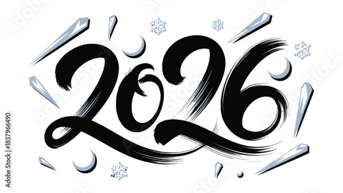 Embracing the future in 2026: A bold and dynamic numeral, the design captures the spirit of anticipation and possibility for the coming year. 