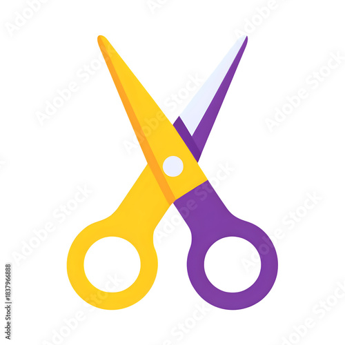 Colorful Scissors Icon isolated on transparent background