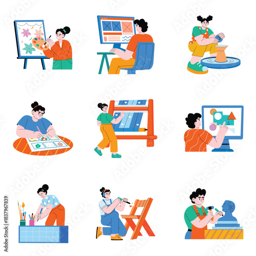 Creative Design Flat Vector Icon Set 1