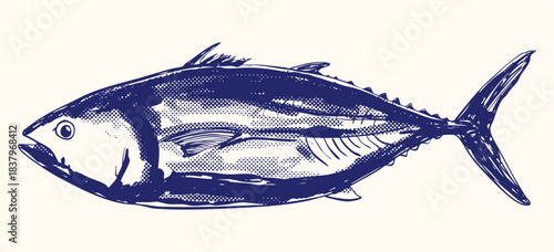 Vintage Gourmet Tuna Illustration