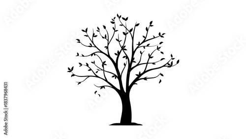 Silhouette tree vector graphic design element for art prints