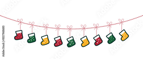 Christmas and New Year ornament designs with transparent background