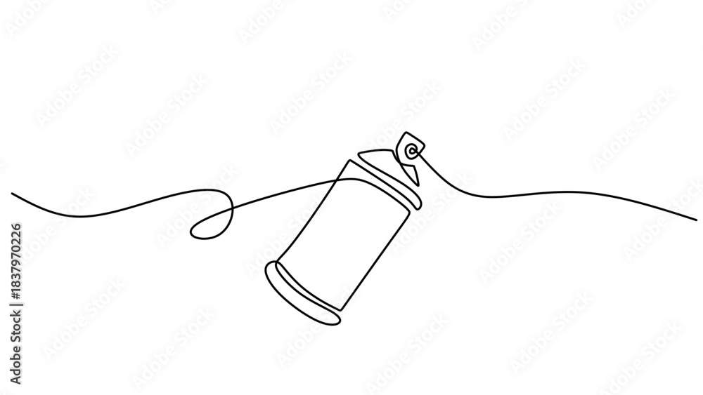Obraz premium Continuous Line Art of a Graffiti Spray Paint Can