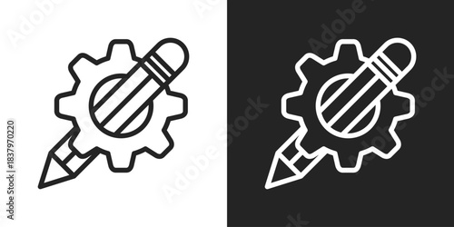creativity Icon In Black And White Line Style