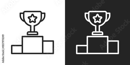 competitive Icon In Black And White Line Style