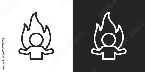 enthusiast Icon In Black And White Line Style