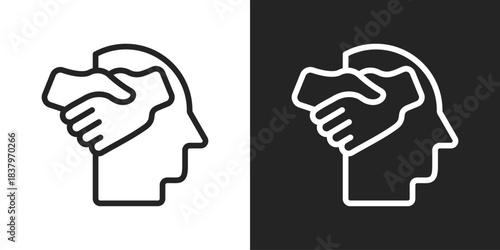 empathy Icon In Black And White Line Style
