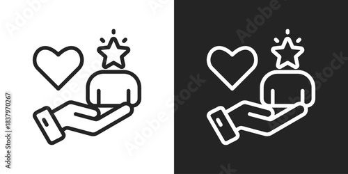 loyalty Icon In Black And White Line Style
