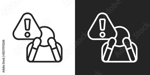 concern Icon In Black And White Line Style