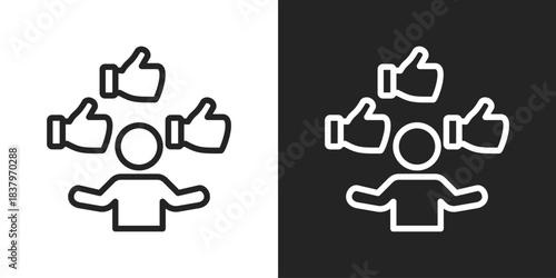 popularity Icon In Black And White Line Style