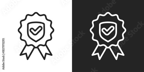authenticity Icon In Black And White Line Style