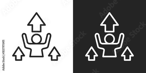 self improvement Icon In Black And White Line Style