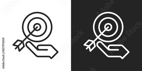 Accuracy Icon In Black And White Line Style