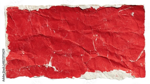 Wallpaper Mural Crumpled bright red paper texture with ragged distressed torn edge Torontodigital.ca
