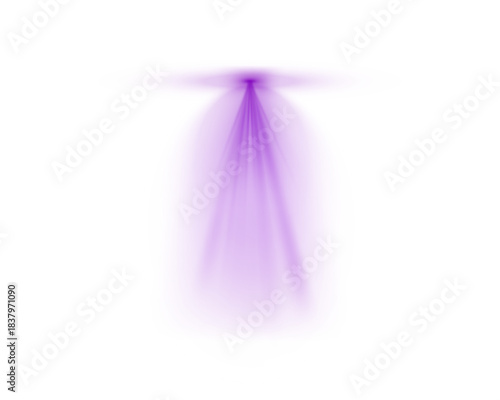 Purple spotlight, Illuminated stage, glow flare effect. Bright beams of spotlights, lamp, vertical rays. Vector illustration.	
