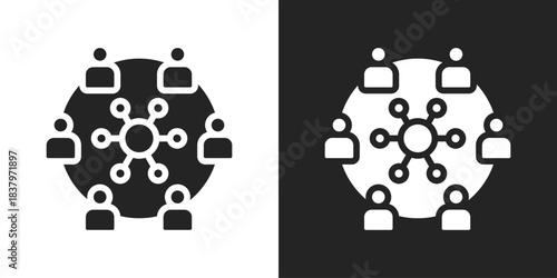 participation Icon In Black And White Glyph Style