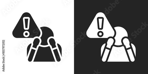 concern Icon In Black And White Glyph Style