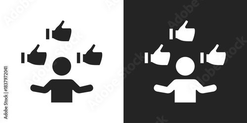 popularity Icon In Black And White Glyph Style