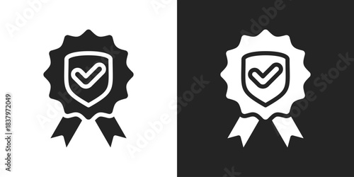 authenticity Icon In Black And White Glyph Style