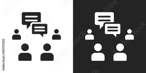 communication Icon In Black And White Glyph Style