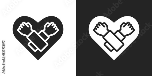 kind Icon In Black And White Glyph Style
