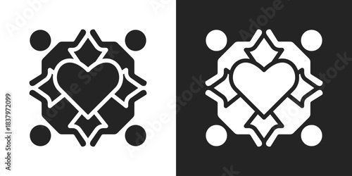 Friendship Icon In Black And White Glyph Style