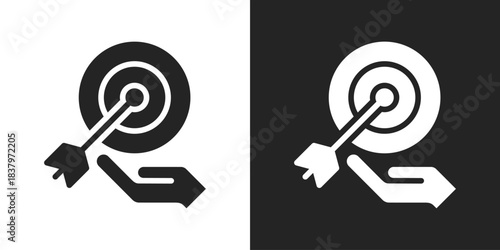 Accuracy Icon In Black And White Glyph Style