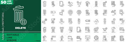 Delete LineEditable Icons set