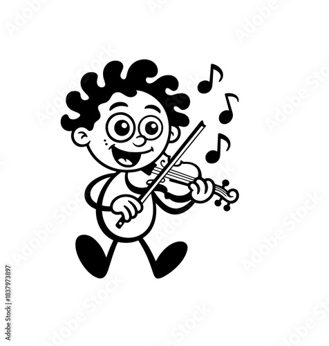 Silhouette of a violinist playing the violin