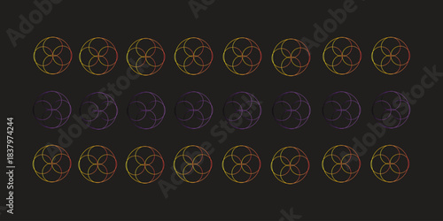 Vibrant Geometric Circle Pattern Art With Gradient Rings, Abstract Circular Design