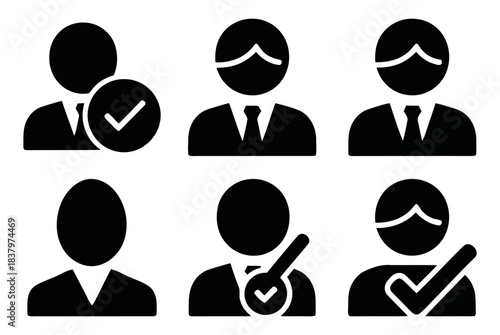 Client Status Icons Solid filled icon set of client status active inactive pending VIP loyal new