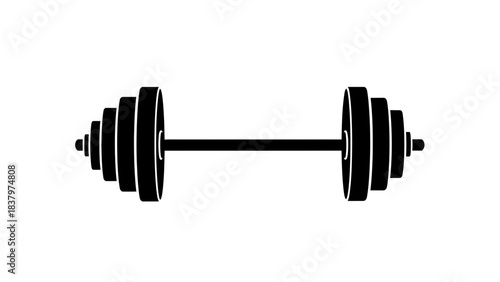 Barbell Icon – Heavy Weightlifting Fitness Equipment Silhouette