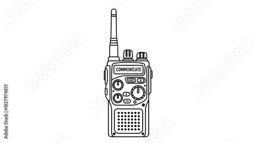 Walkie Talkie Icon – Two-Way Radio Communication Device Outline