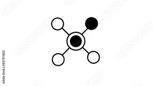Molecule Structure Icon – Atomic Network Science Symbol