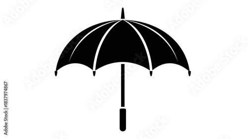 Umbrella Icon – Weather Protection Silhouette Symbol