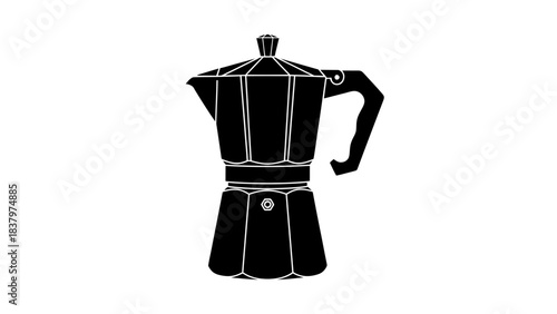 Moka Pot Icon – Classic Stovetop Espresso Coffee Maker Silhouette