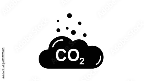 CO₂ Emissions Icon – Carbon Dioxide Cloud Pollution Symbol