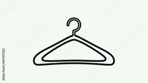 Clothes Hanger Icon – Minimal Wardrobe Organizer Outline Symbol