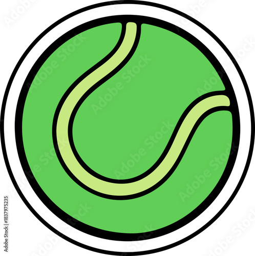 Vibrant Green Tennis Ball Icon Sport Game Symbol