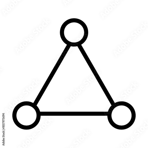 Abstract geometric network icon symbolizing interconnected data points and relationships within a system, representing connectivity, structure, and technological advancement for digital solutions