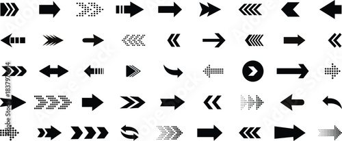 Arrow icon set, arrow cursor. Arrows big black set icons. Arrow vector collection.