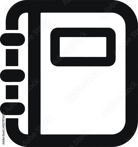 Spiral bound notebook icon clean graphic symbol for writing, planning, learning