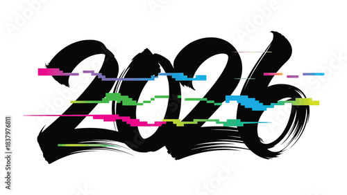 Year 2026 Typography: A dynamic display showcasing the year 2026 in bold, artistic lettering, complemented by an engaging use of color and style.
