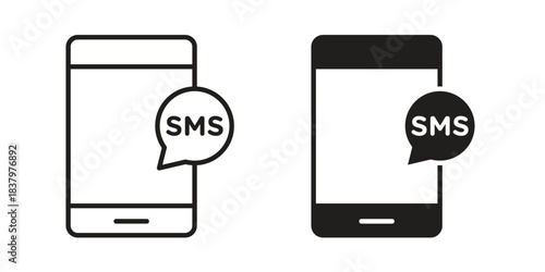 SMS icons set. Pixel Perfect scalable icons.