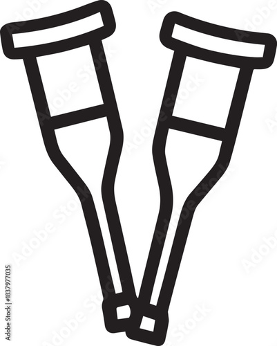 A pair of crutches, essential mobility aids.