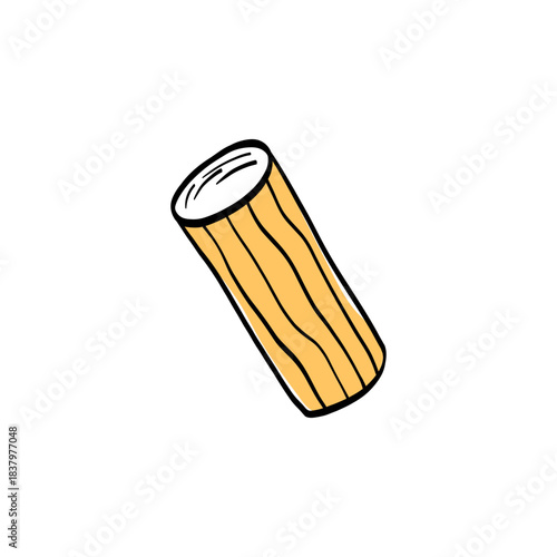 Italian pasta doodle classic shapes penne, rigatoni, cannelloni. Ideal for menus, packaging, branding and recipe illustrations