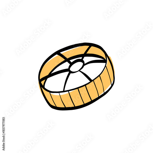 Italian pasta doodle classic shapes rotelle outline style. Ideal for menus, packaging, branding and recipe illustrations